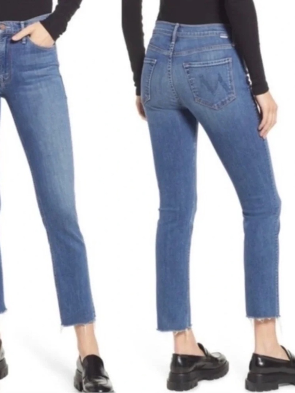 MOTHER The Mid-Rise Dazzler Ankle Fray in This Time Next Year - Size 29